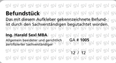 Abbildung Befundetikett