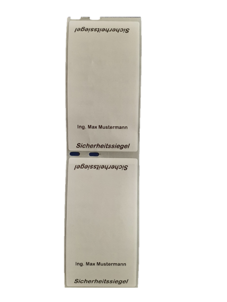 Sicherheitsetiketten, Rolle zu 100 Stück, personalisiert